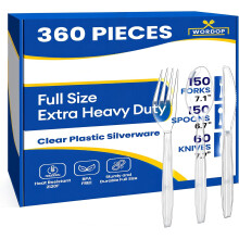 Plastic Silverware Set Heat Resistant BPA Free 360 pcs