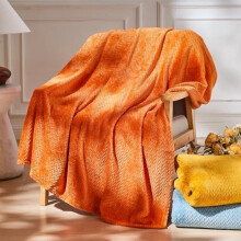Super Soft Twin Blanket Orange Premium Silky Flannel Fleece Leaves Pattern Lightweight Bed Blanket All Season Use (Orange, Twin(60"x80"))
