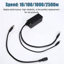 25-W-2,5G-PoE-Splitter 48 V auf 12 V IEEE 802.3af Power-Ethernet-Splitter-Adapter für Sicherheitskameras (CCTV) 24 V