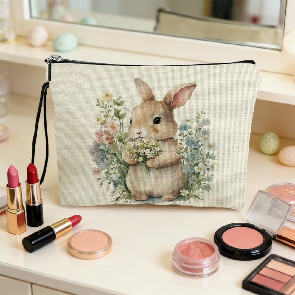 Easter Bunny Makeup Bag Foldable 9.8x6.7 in