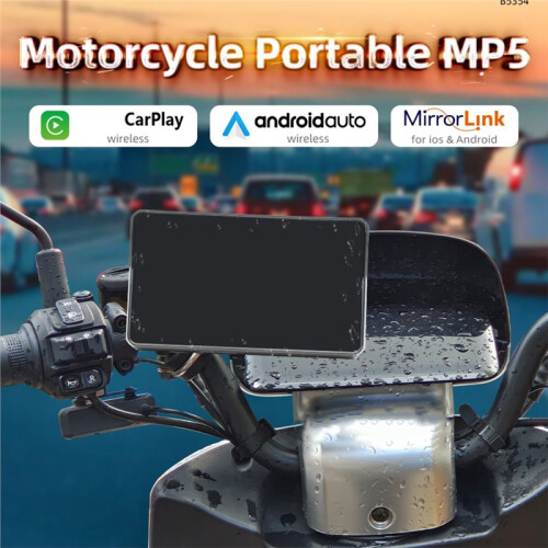 Motorcycle 5Inch Navigation Screen  Portable Waterproof Screen Wireless Carplay Android Auto MP5 Player 2