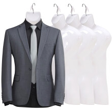 4-Piece White Female Torso Dress Form with Metal Hook