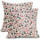 Conjunto de 2 capas de almofada vintage com estampa floral, 45x45cm (18x18 polegadas), em linho. 1