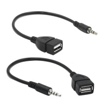 USB-A naar 3,5 mm AUX-adapterkabel voor auto-audio