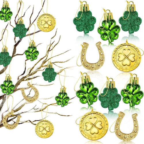 St. Patrick's Day dörrskylt shamrock hängande dekor set24