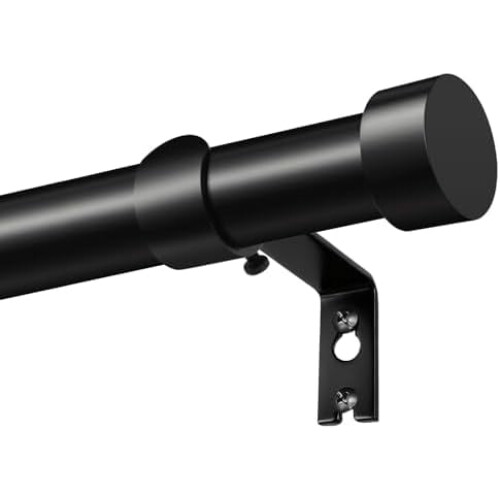 Svart gardinstångset i metall – justerbart 86–360 cm