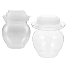 2-teiliges Set aus durchsichtigen Gurkengläsern aus Kunststoff, 800 ml