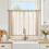 Cortinas de lino de 91 cm (36") estilo rústico/café, ligeras 1