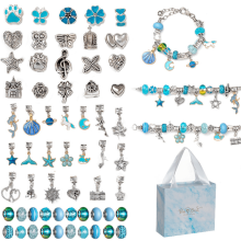 Charm-Armband-Bastelset für Mädchen, 3 Ketten & 60 Perlen