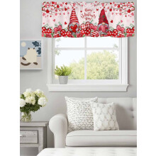 Cantonnière de la Saint-Valentin avec motif de gnome, de fleurs et de feuilles
