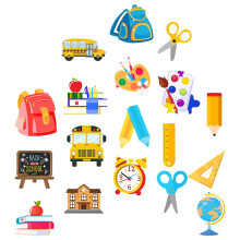 Set di 18 decorazioni di carta da appendere per il ritorno a scuola