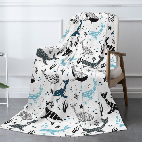 Koc polarowy wieloryby 40x30 cali