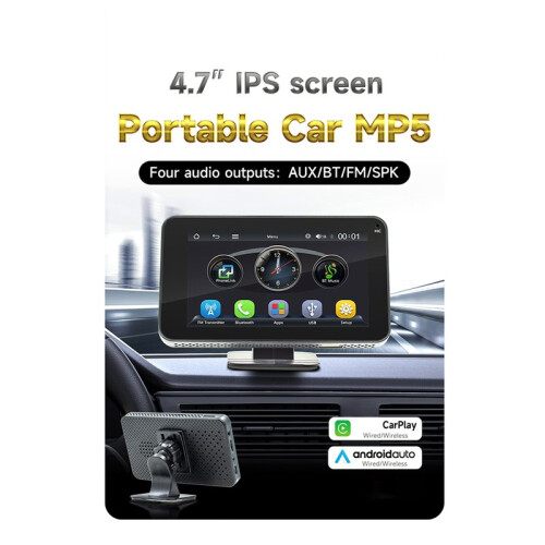 Car 4.7 Inch Navigation Screen  Portable Screen Wireless Carplay Android Auto MP5 Player 1