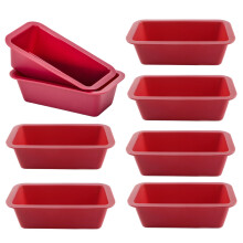 Conjunto de 8 mini formas de silicone para pão (6,1 x 3,3 x 1,8 polegadas)