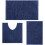 Indigoblått chenille badeteppesett, 3 deler 1
