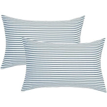 Randiga örngott i 100 % bomull, queen size, 2-pack