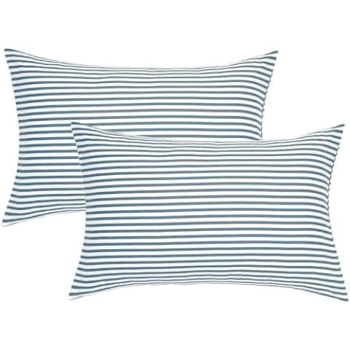 Randiga örngott i 100 % bomull, queen size, 2-pack