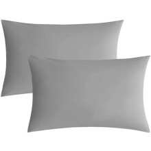 2-pack ljusgrå kuvertörngott i tvättad bomull, 20x36