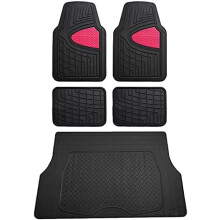 All-Weather Rubber Car Floor Mats with Cargo Liner Pink