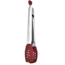 Pinzas de acero inoxidable para alimentos con puntas de silicona, 27,5 cm