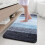 Tapete de banheiro felpudo de microfibra azul retangular 150x60 cm 1