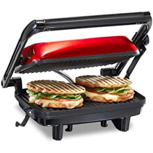 Panini Press Sandwich Maker Electric Grill Red 25462Z