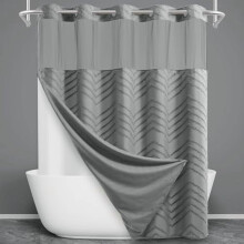 Boho Tufted Chevron Duschdraperiset med Foder