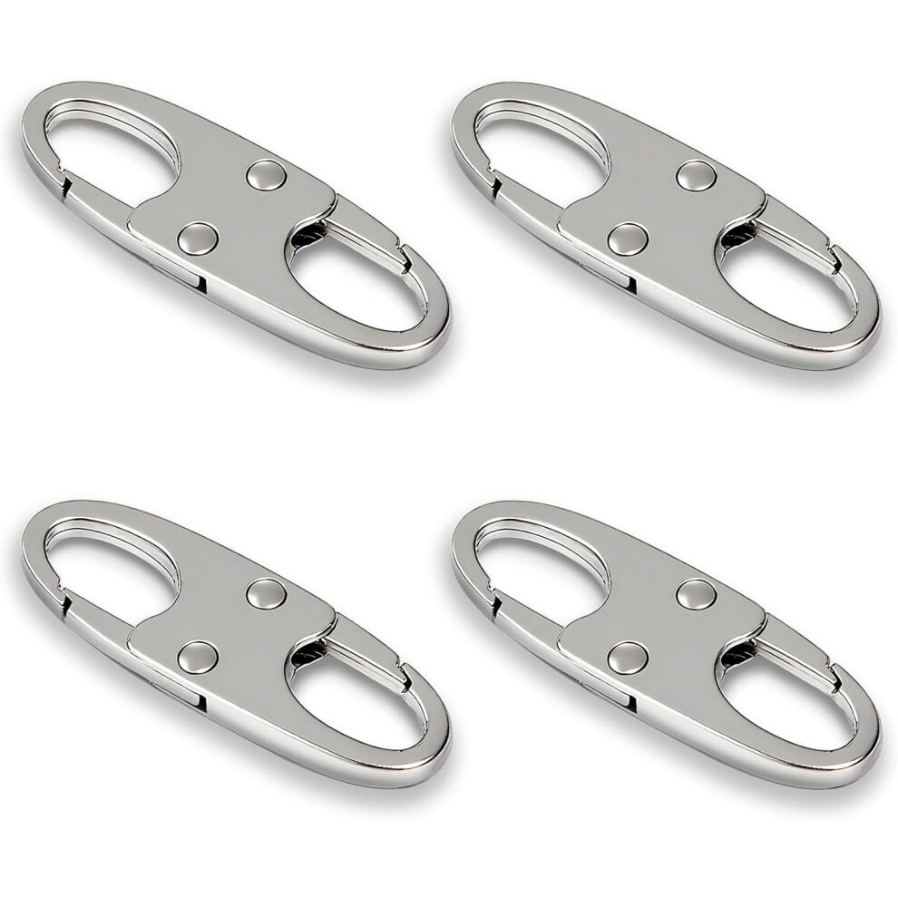 Anti-Theft Zipper Clips, 8Pcs Zinc Alloy Double-Opening Carabiner Pulls For Travel, Commuting & Camping (Space Grey) 9180479192534
