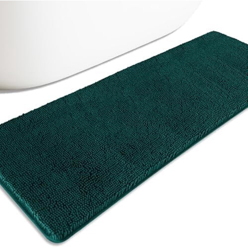 Tapete de corredor para banheiro, antiderrapante, em chenille, 61 x 183 cm (24 x 72 polegadas)