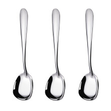 Edelstahl-Vierkantlöffel, Reislöffel, Suppenlöffel, Hochglanzpoliert, Silberbesteck-Set, 3-teilig (silber)