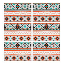 Sada 6 prostírání z lněné směsi v boho stylu, 30,5 x 46,5 cm