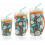 Neopreen ijskoffiehoezen, 3-pack, witte bloem 1