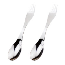 Ruostumattomasta teräksestä valmistettu sporkkisetti – 2-osainen ulkoleirintäkäyttöön