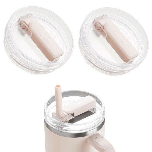 Roterbart sugrörslock, återanvändbart, läckagesäkert, 2-pack