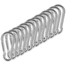60 db-os csomag 2,4"-os, strapabíró karabinerkapcsok (M6x60mm), rugós karabínercsatlakozók otthoni edzőterembe, túrázáshoz, utazáshoz és