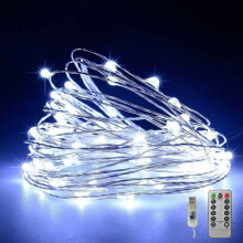 Luzes de fada LED com fio de cobre, 20 metros (65,6 pés), 200 LEDs