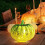 Γυάλινη λάμπα LED με θέμα την κολοκύθα του Halloween, τροφοδοτούμενη με μπαταρία, 1 1