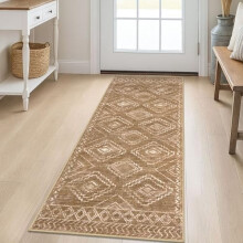 Covoraș de ușă geometric albastru boho, 3' x 5'