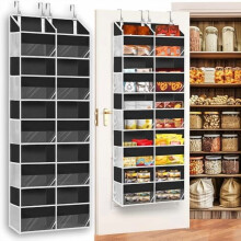 5-tasoinen oven ylittävä säilytyslaatikko, 10 lokeroa, kapasiteetti 34 kg, kirkkaat ikkunat – yhteensopiva vakio-ovien kanssa