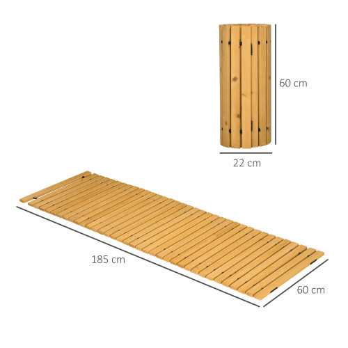 Outsunny Outsunny Rollable Wooden Garden Pathway - Solid Pine Wood 185 x 60 cm 2