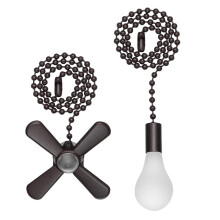 Ceiling Fan Pull Chain Frosted Glass 12 Inch Silver