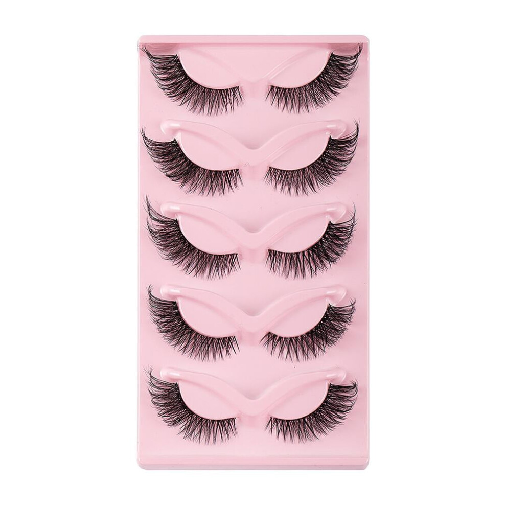 5 Pairs 3D Wispy False Eyelashes Cross Long Thick Soft Fake Lashes for Eyes