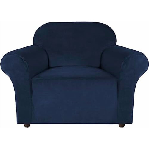Samt-Stretch-Stuhlbezug, Marineblau
