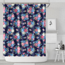 Pioneer Flower Floral Shower Curtain 72x84 Inches with 12