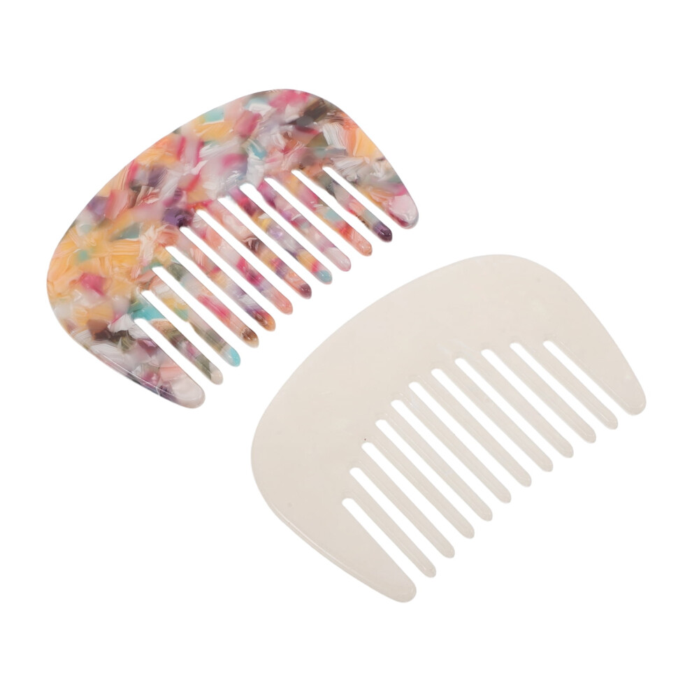 OUNONA 2-Pack Compact Wide-Tooth Acetate Hair Comb