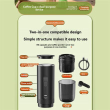 Portable Electric Espresso Coffee Machine with Heating Function Cordless Rechargeable Handheld Coffee Maker for Home Car
