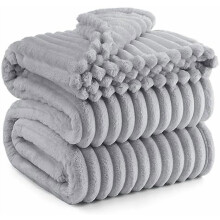 Couverture GentleSoft California King pour lit - Couverture douce et confortable pour femmes, joli grand plaid pour filles, gris clair, 259 x 244 cm