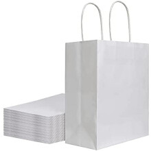 Lot de 50 sacs cadeaux moyens en papier kraft (8 x 4,75 x 10 pouces).
