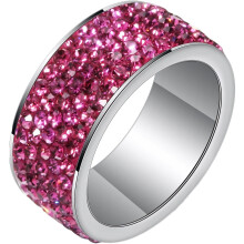 8-mm-Ringe, Herren- und Damenring aus Edelstahl, schlichtes Design, 5 Reihen mit rundem Zirkonia, schlichter Ehering
