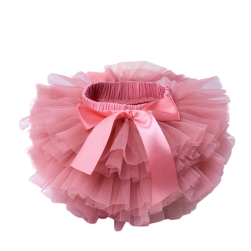 Saia infantil de balé curta, macia e respirável, estilo princesa, com tule e modelagem bufante, vermelha.